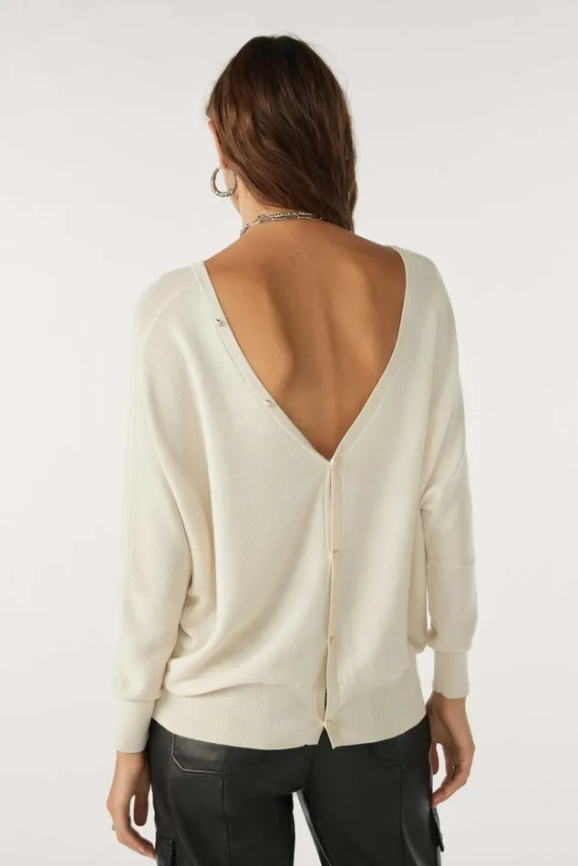ElsyVNeck Backless Sweater Clothing Baandsh Sweaters and Cardigans
