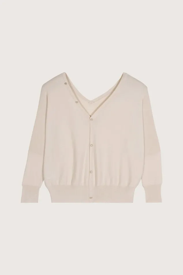 ElsyVNeck Backless Sweater Clothing Baandsh Sweaters and Cardigans