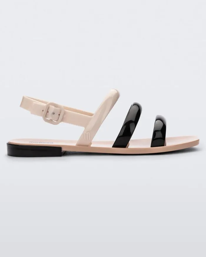 Essential Wave Beigeblack Women Melissa Sandals