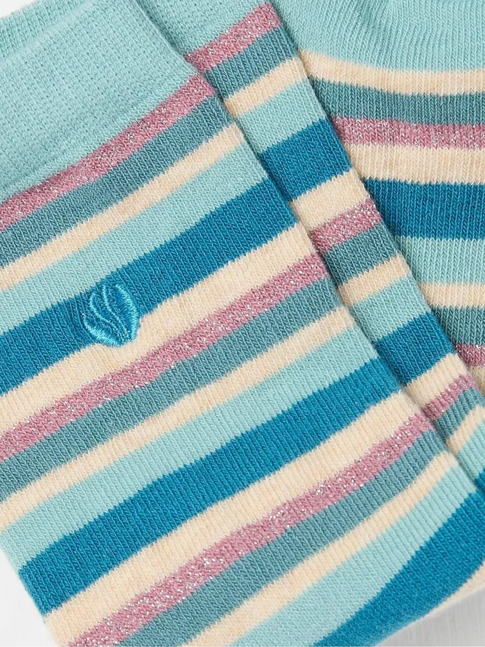 Fat Face 3 For 2 Socks Blue Stripe Socks 1 Pack Size 47 8211 Women