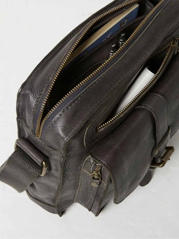 Fat Face Bags and Wallets Bramdean Grey Leather Crossbody Bag 8211 Men