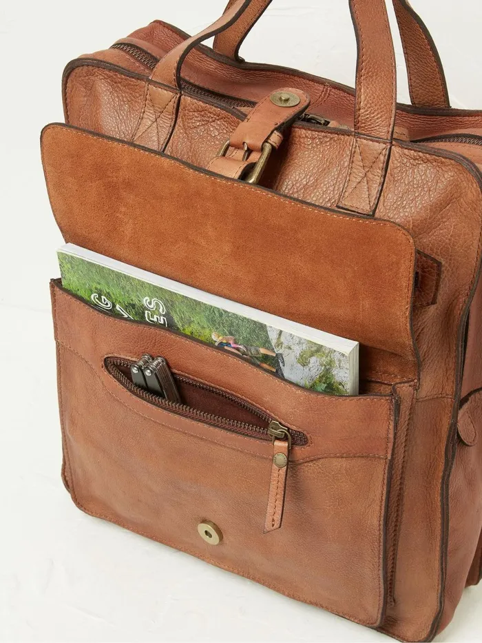 Fat Face Bags and Wallets Windsor Brown Leather Rucksack 8211 Men