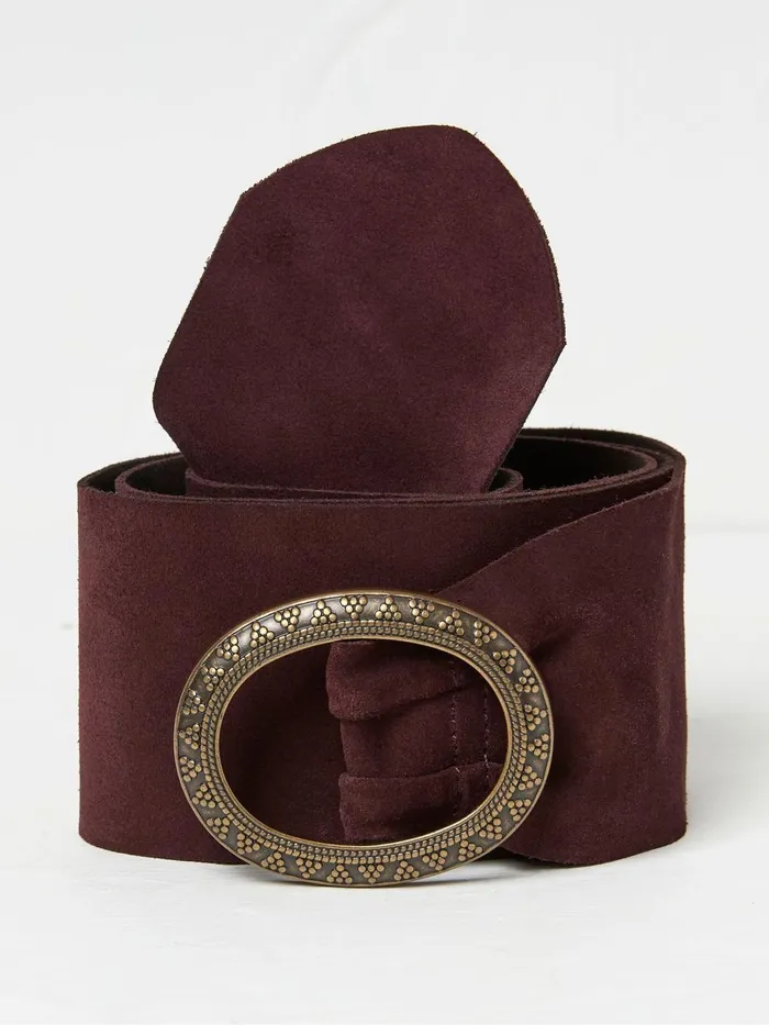 Fat Face Belts Burgundy Red Soft Wide Waist Belt 8211 Women