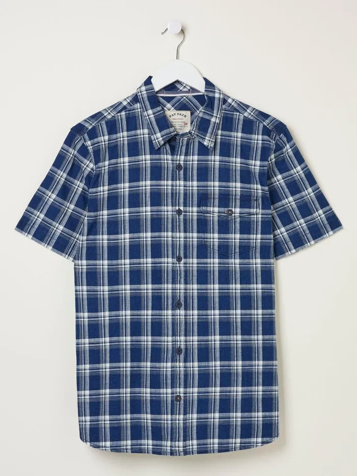 Fat Face Coats and Jackets Blue Crowford Check Shirt 8211 Men