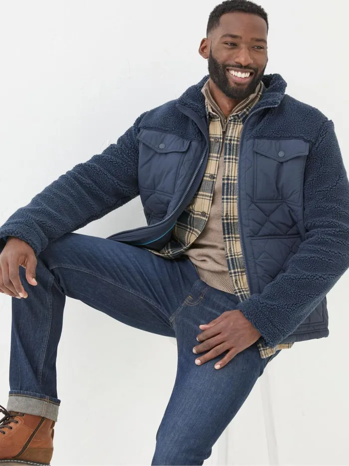 Fat Face Coats and Jackets Blue Navy Calgary Borg Jacket 8211 Men