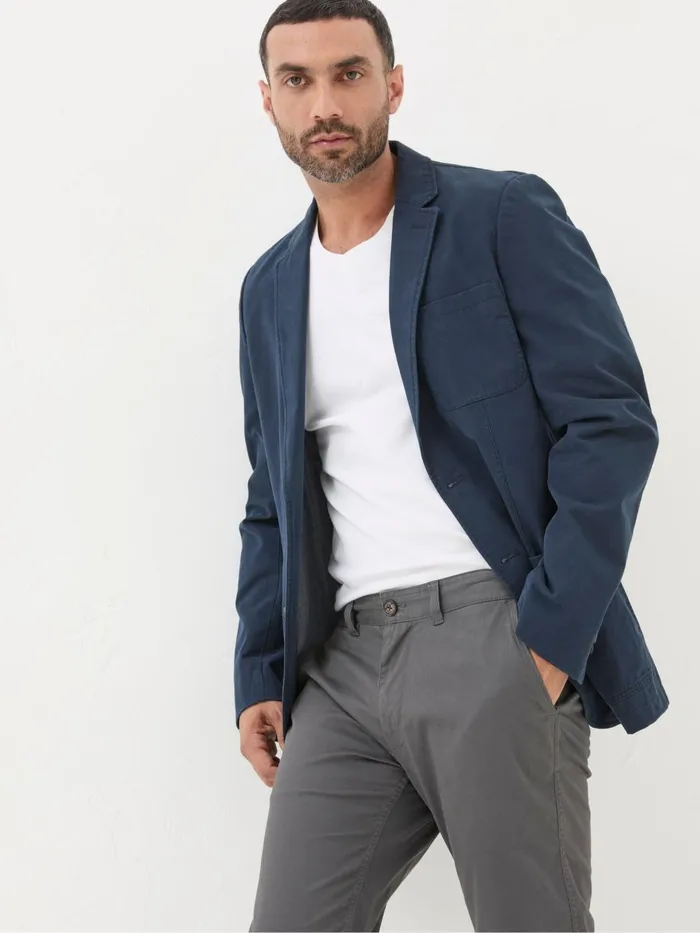 Fat Face Coats and Jackets Chilworth Blue Cotton Blazer 8211 Men