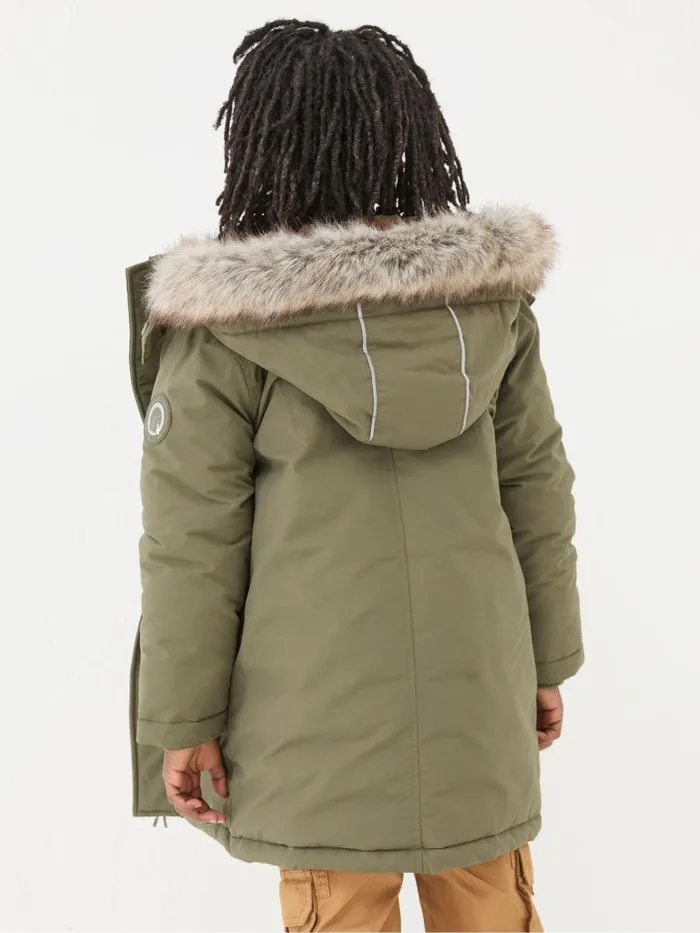 Fat Face Coats and Jackets Easdale Khaki Green Hooded Parka Jacket 8211 Kids