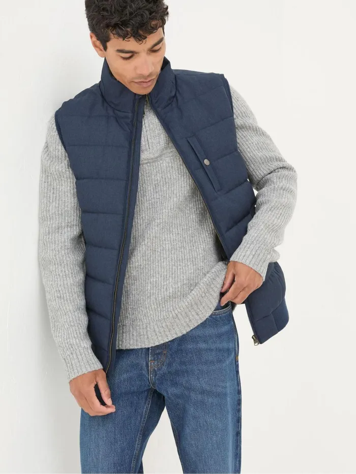 Fat Face Coats and Jackets Exmouth Navy Blue Quilted Gilet 8211 Men