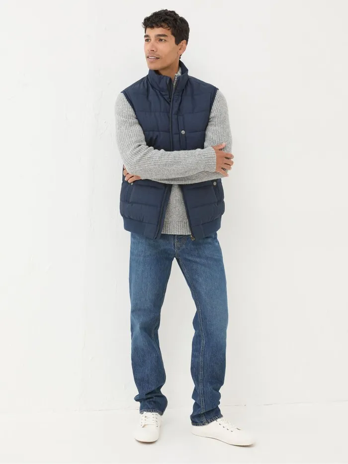 Fat Face Coats and Jackets Exmouth Navy Blue Quilted Gilet 8211 Men