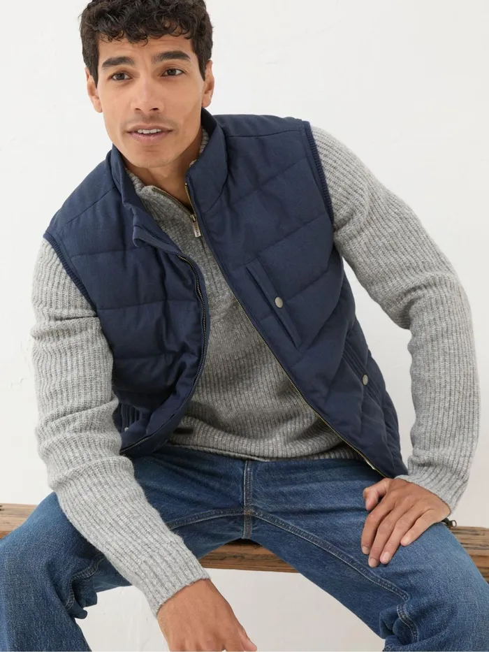 Fat Face Coats and Jackets Exmouth Navy Blue Quilted Gilet 8211 Men
