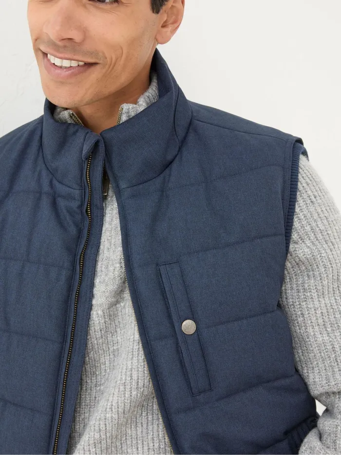 Fat Face Coats and Jackets Exmouth Navy Blue Quilted Gilet 8211 Men