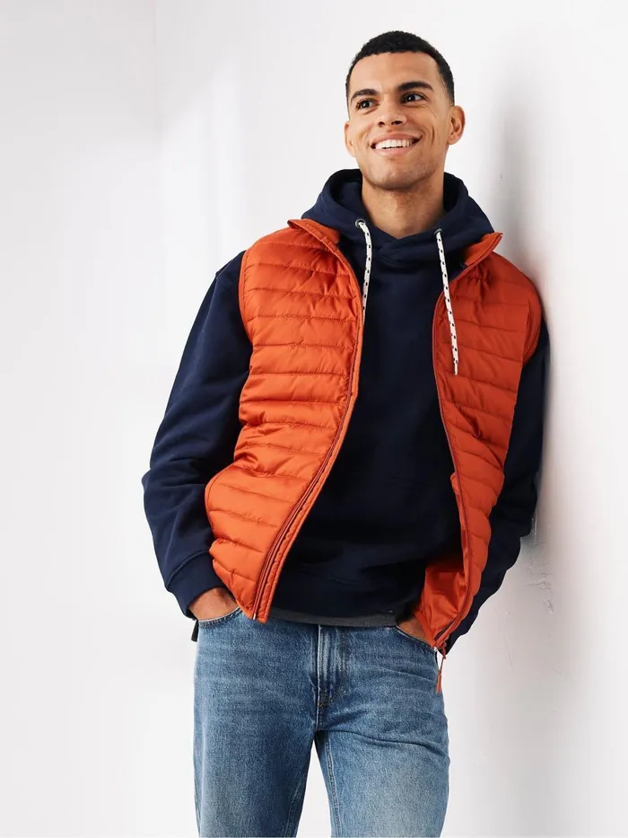 Fat Face Coats and Jackets Falmouth Orange Puffer Gilet 8211 Men
