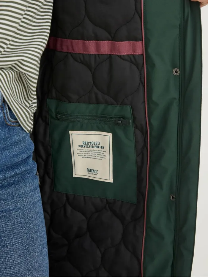 Fat Face Coats and Jackets Harley Green Long Puffer Coat 8211 Women