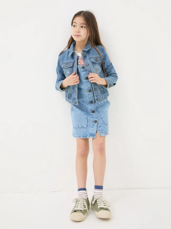 Fat Face Coats and Jackets Light Blue Plain Denim Jacket 8211 Kids