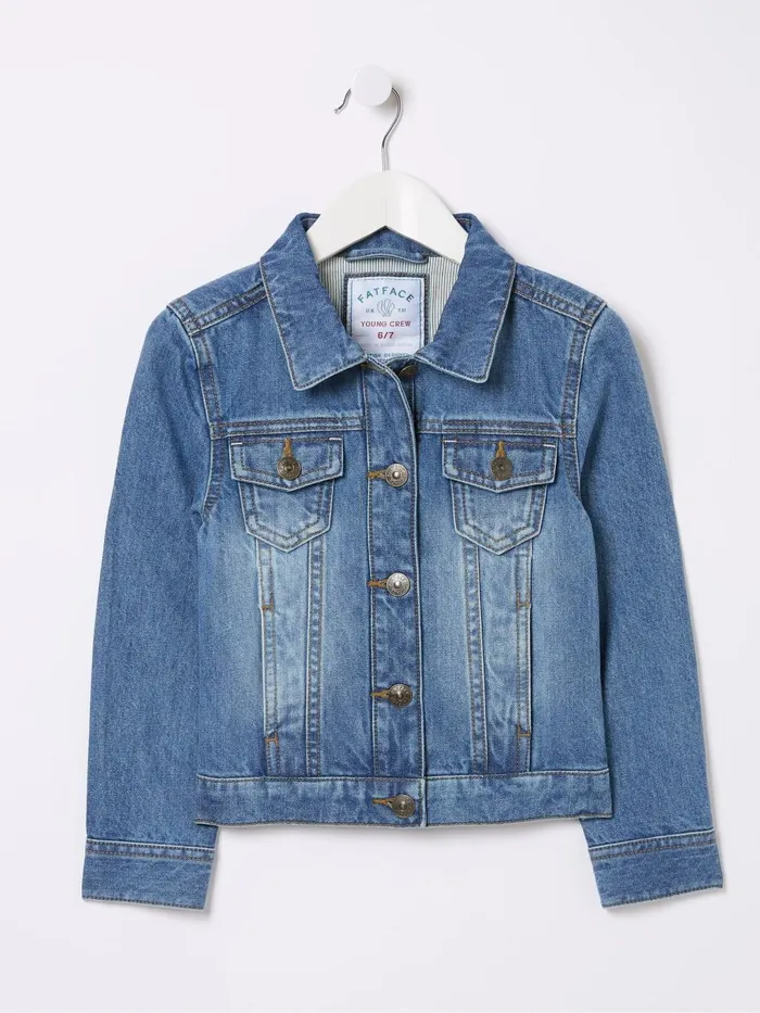 Fat Face Coats and Jackets Light Blue Plain Denim Jacket 8211 Kids