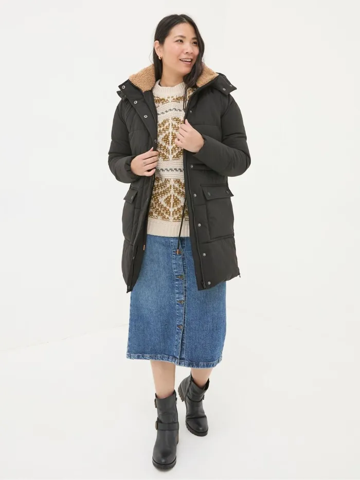 Fat Face Coats and Jackets Maddie Black Puffer Coat 8211 Women