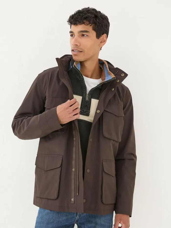 Fat Face Coats and Jackets Truro Dark Brown Waterproof Jacket 8211 Men