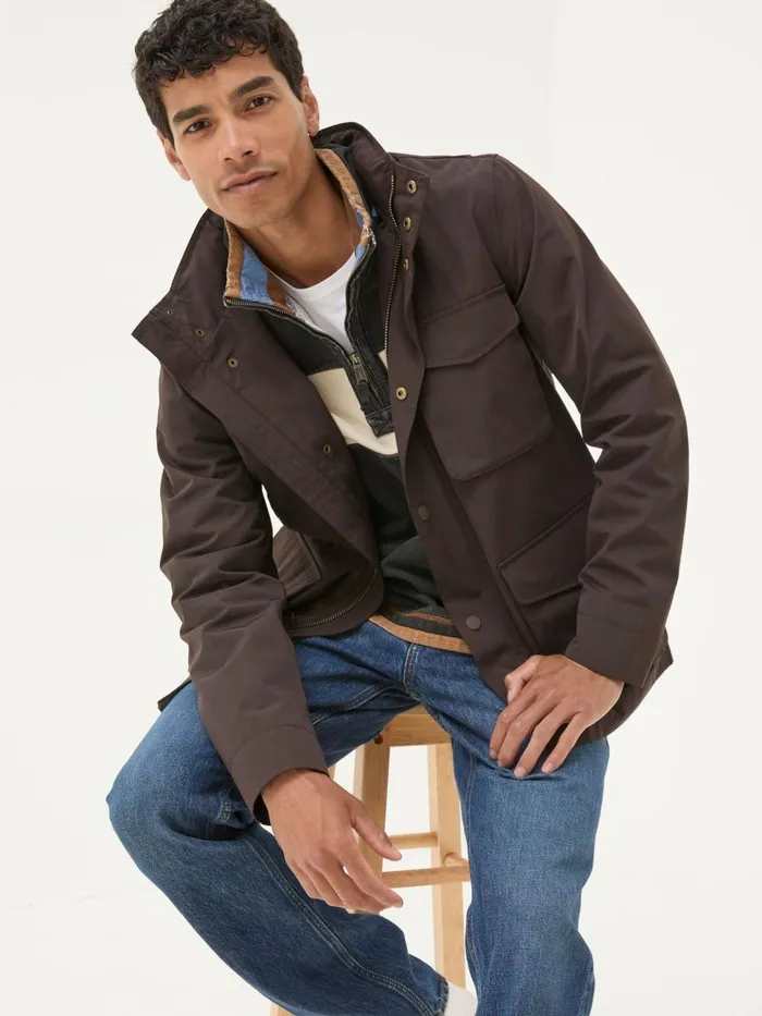 Fat Face Coats and Jackets Truro Dark Brown Waterproof Jacket 8211 Men
