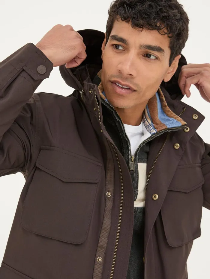 Fat Face Coats and Jackets Truro Dark Brown Waterproof Jacket 8211 Men