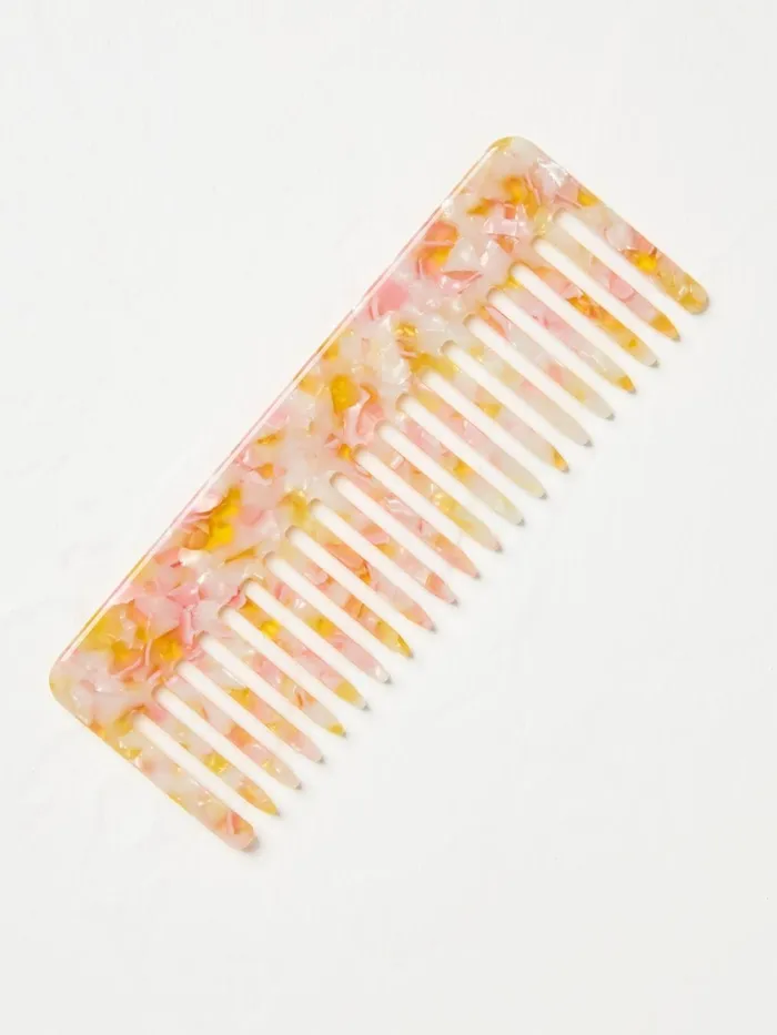 Fat Face Hair Accessories Pink Resin Wide Tooth Hair Comb 8211 Women