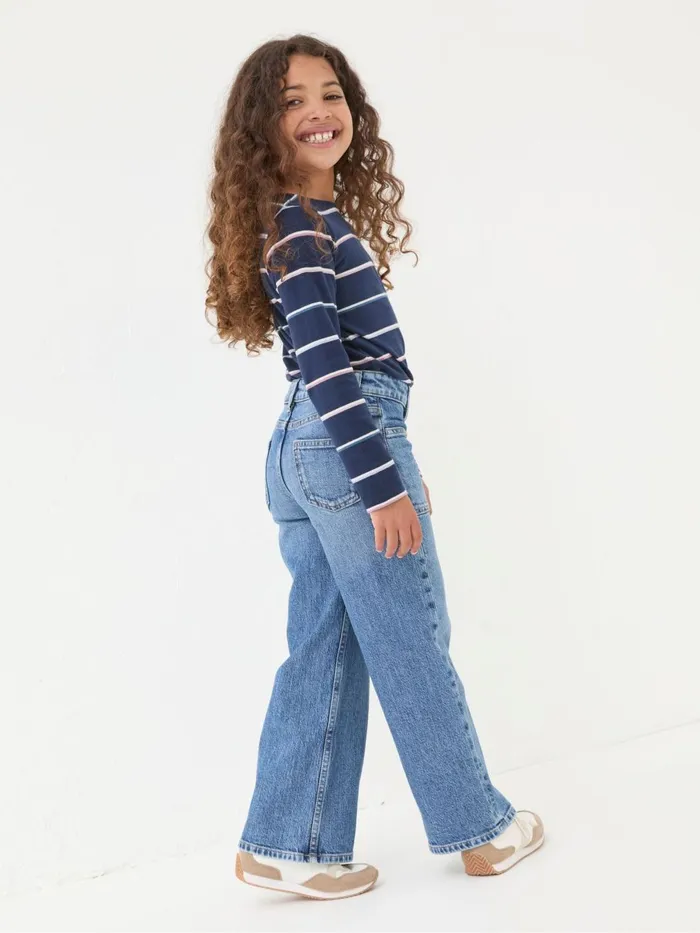Fat Face Jeans and Leggings Mid Wash Wide Leg Denim Jeans 8211 Kids