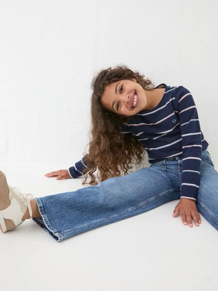 Fat Face Jeans and Leggings Mid Wash Wide Leg Denim Jeans 8211 Kids