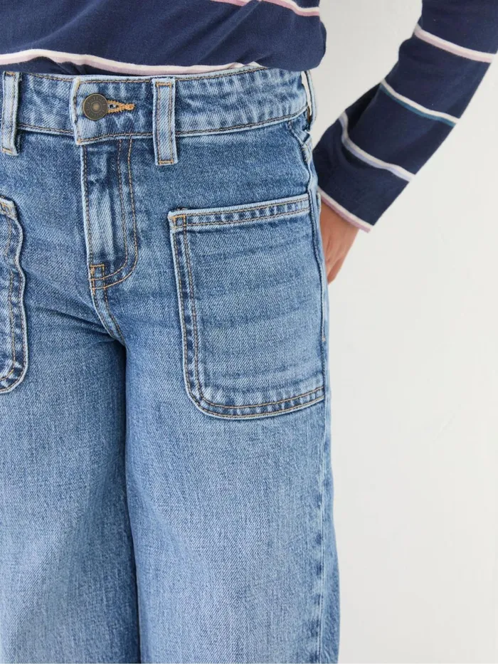 Fat Face Jeans and Leggings Mid Wash Wide Leg Denim Jeans 8211 Kids