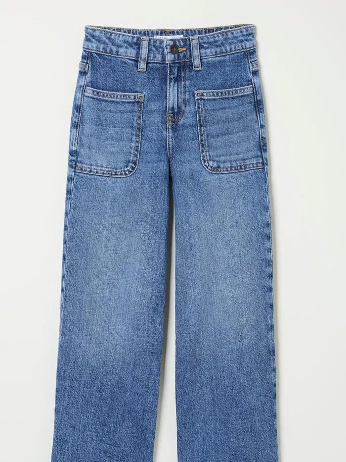 Fat Face Jeans and Leggings Mid Wash Wide Leg Denim Jeans 8211 Kids