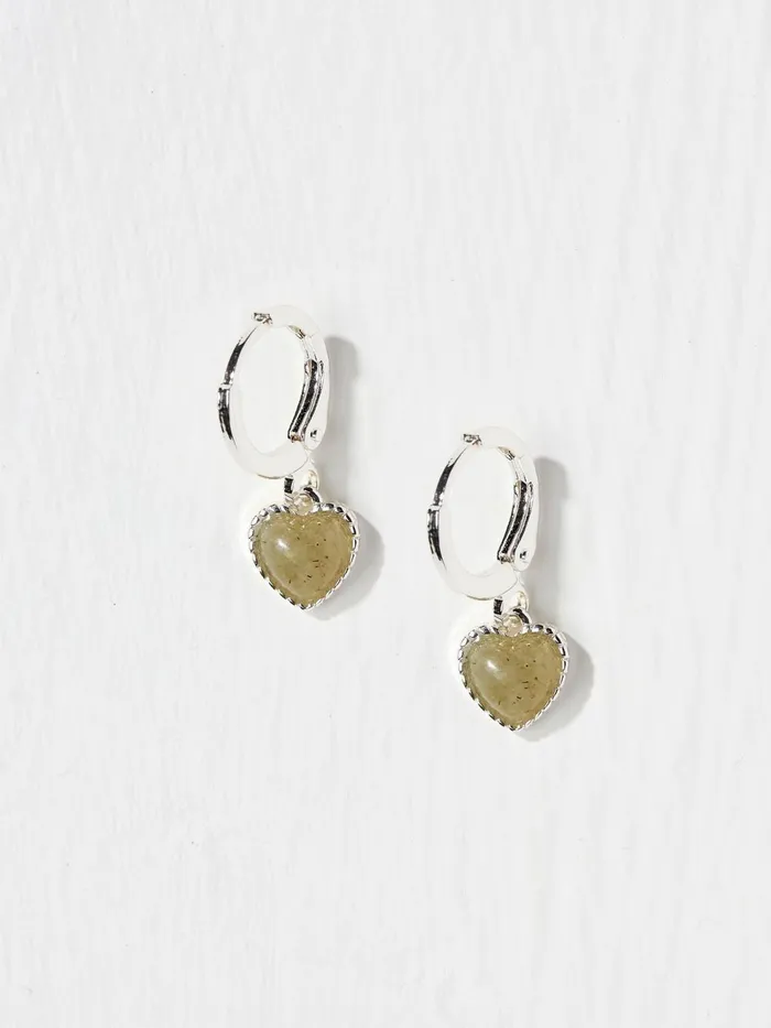 Fat Face Jewellery Silver Tone Heart Stone Earrings 8211 Women