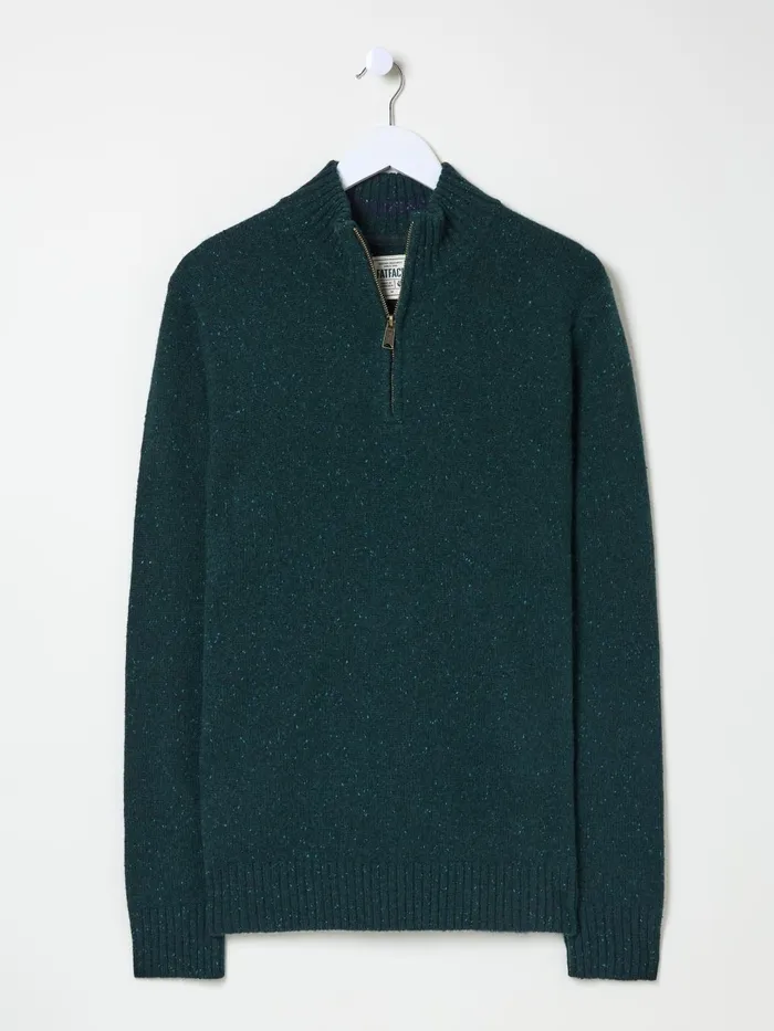 Fat Face Knitwear Dark Green Lambswool Half Neck Jumper 8211 Men