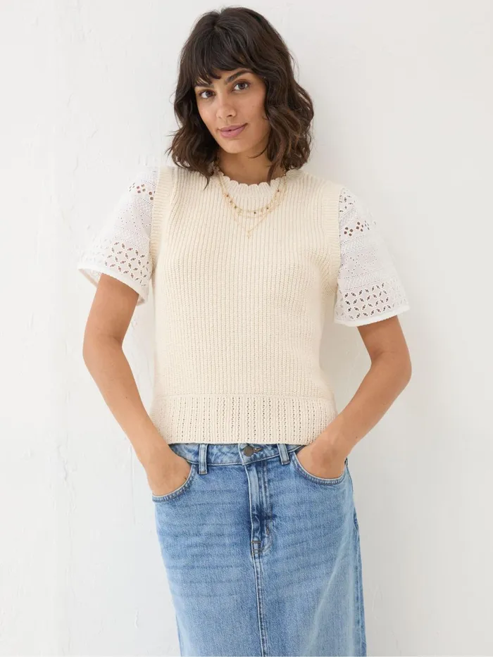 Fat Face Knitwear Ivory Lia 2 In 1 Tank 8211 Women