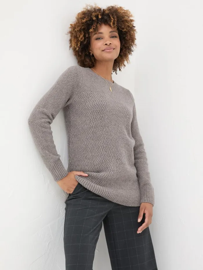 Fat Face Knitwear Light Brown Amelia Tunic 8211 Women