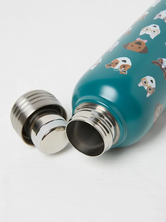 Fat Face Pet Accessories Teal Blue Dog Water Bottle