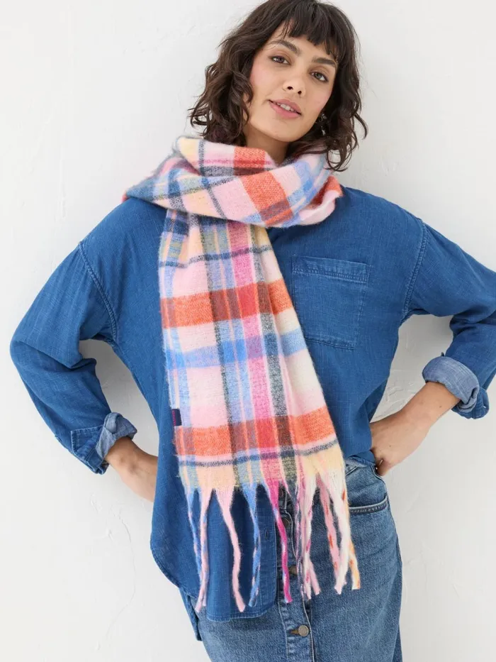 Fat Face Scarves Bright Multi Check Scarf 8211 Women