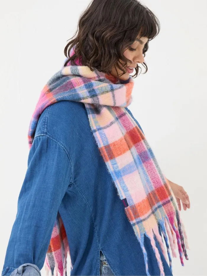 Fat Face Scarves Bright Multi Check Scarf 8211 Women