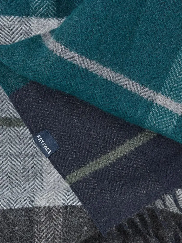 Fat Face Scarves Teal Blue Oscar Check Scarf 8211 Men Fat Face Scarves Teal Blue Oscar Check Scarf 8211 Men