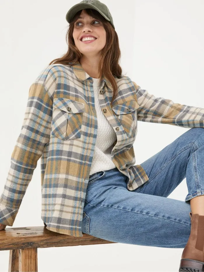 Fat Face Shirts and Blouses Allegra Cream Check Overshirt 8211 Women