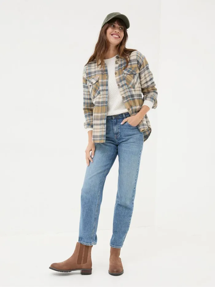 Fat Face Shirts and Blouses Allegra Cream Check Overshirt 8211 Women