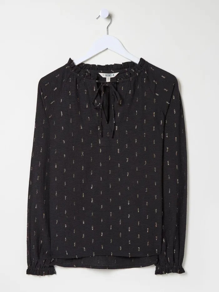 Fat Face Shirts and Blouses Black Metallic Blouse 8211 Women