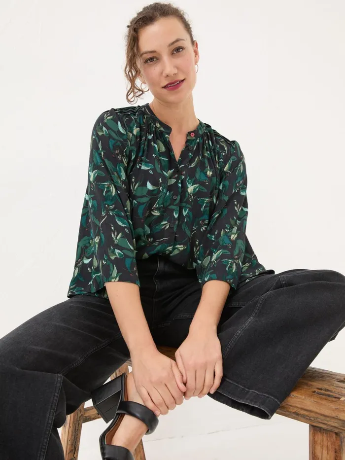 Fat Face Shirts and Blouses Black Tia Button Longline Blouse 8211 Women Fat Face Shirts and Blouses Black Tia Button Longline Blouse 8211 Women