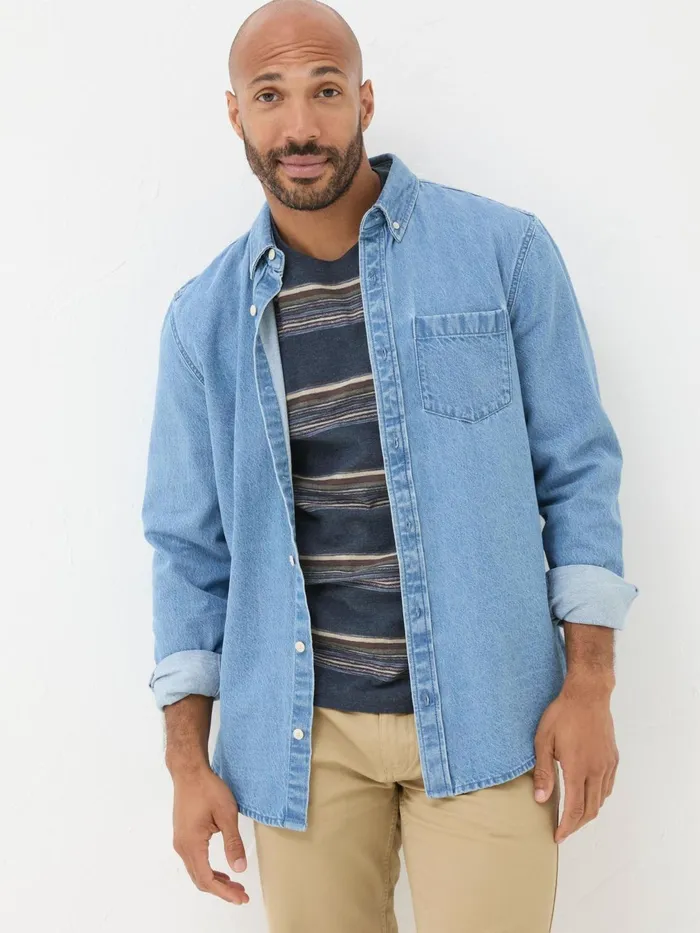 Fat Face Shirts Blue Denim Shirt 8211 Men