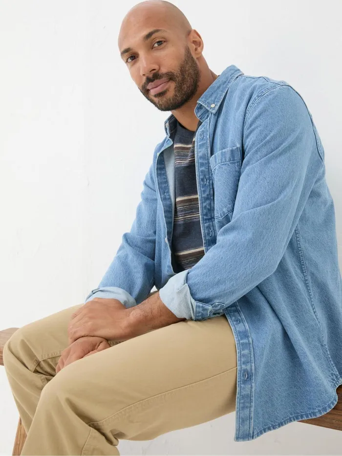 Fat Face Shirts Blue Denim Shirt 8211 Men