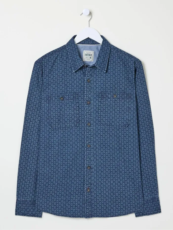 Fat Face Shirts Geo Blue Print Shirt 8211 Men