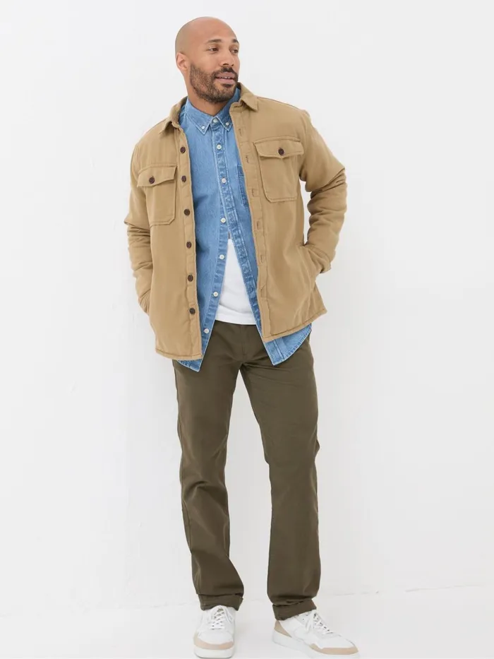 Fat Face Shirts Walderton Beige Overshirt 8211 Men
