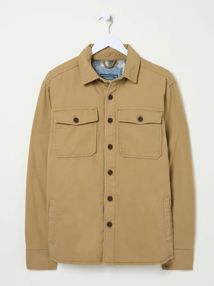 Fat Face Shirts Walderton Beige Overshirt 8211 Men