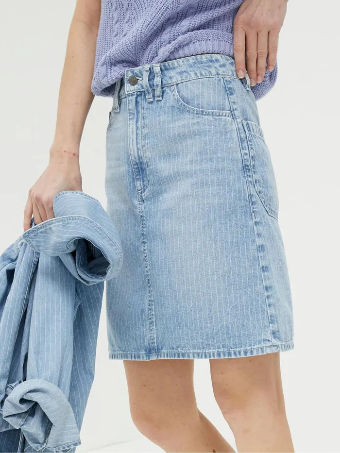 Fat Face Skirts Athena Blue Stripe Denim Skirt 8211 Women