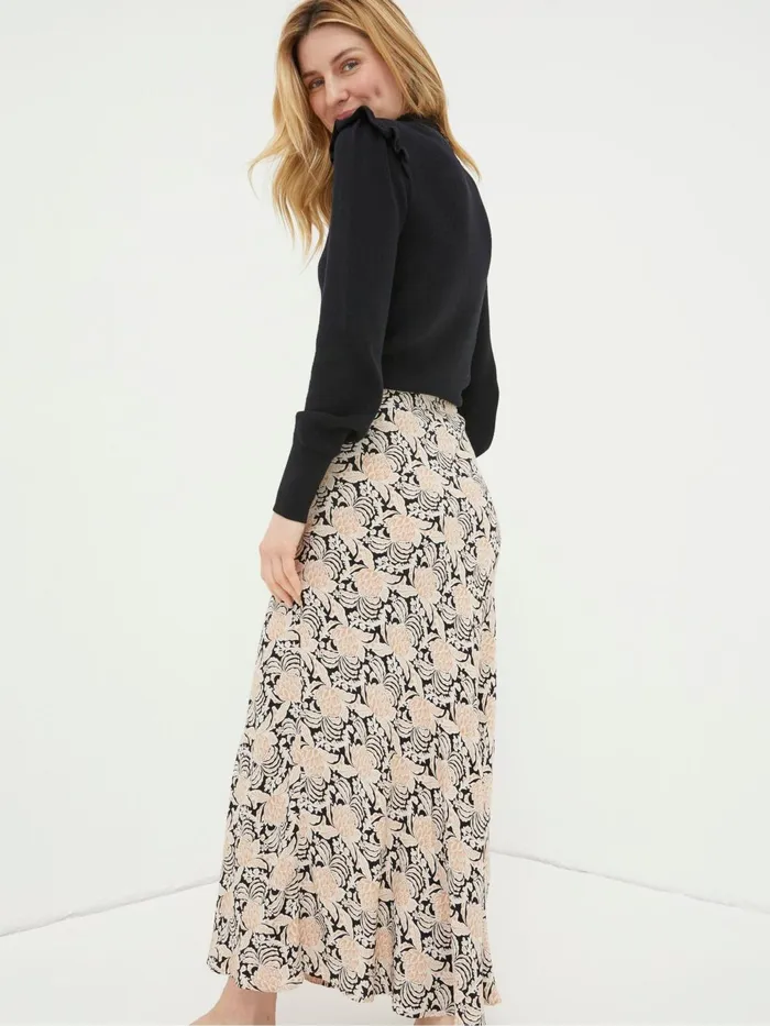 Fat Face Skirts Black Pat Damask Floral Midi Skirt 8211 Women