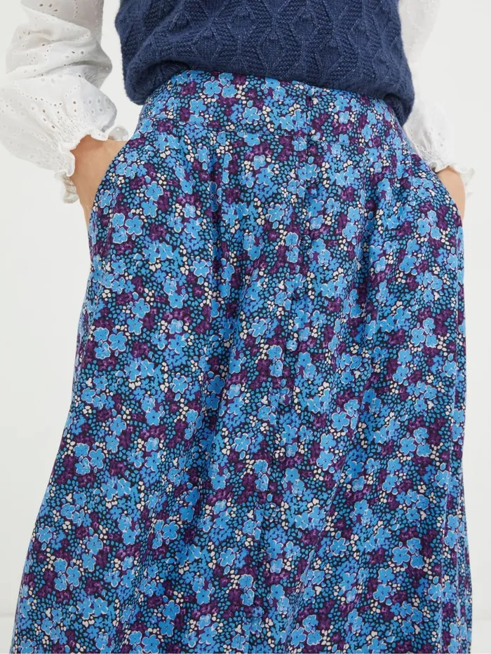 Fat Face Skirts Purple Ink Floral Midi Skirt 8211 Women