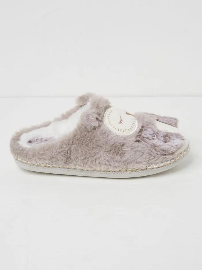Fat Face Slippers Ophelia Light Grey Ophelia Owl Slippers 8211 Women