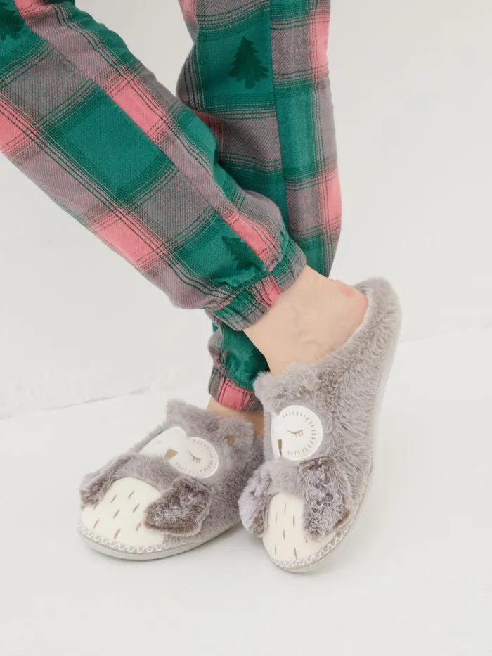 Fat Face Slippers Ophelia Light Grey Ophelia Owl Slippers 8211 Women